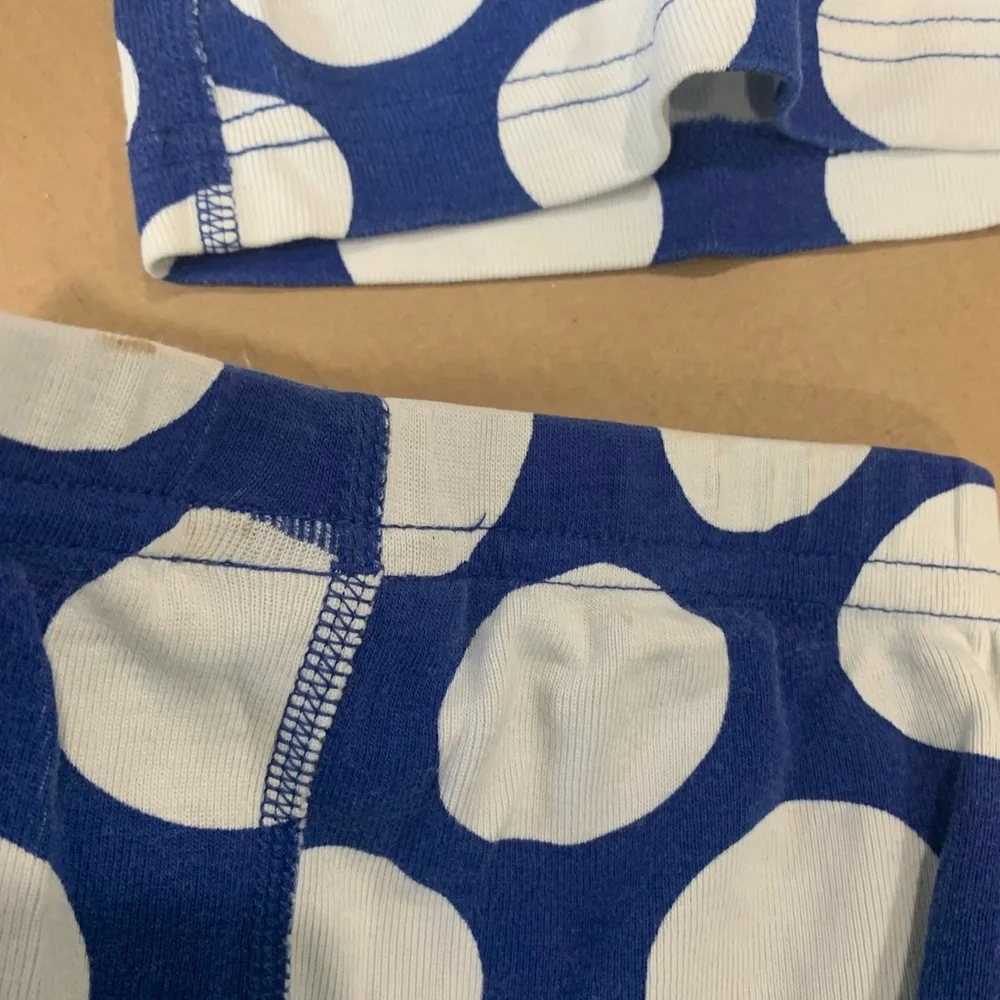 Hanna Andersson kids 100 4 Pajamas Set - Blue, Red, Green dragon polka dots